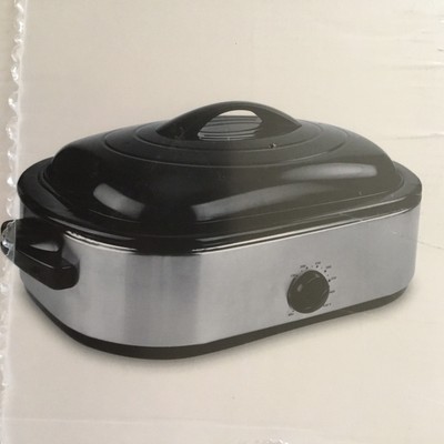LUXE Kitchen 14 QT Roaster Oven with Lid & 3 Sectional Server Tray New Sealed