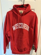 VTG University of Wisconsin Badgers Red Pullover Hoodie Steve Barry's Men s M