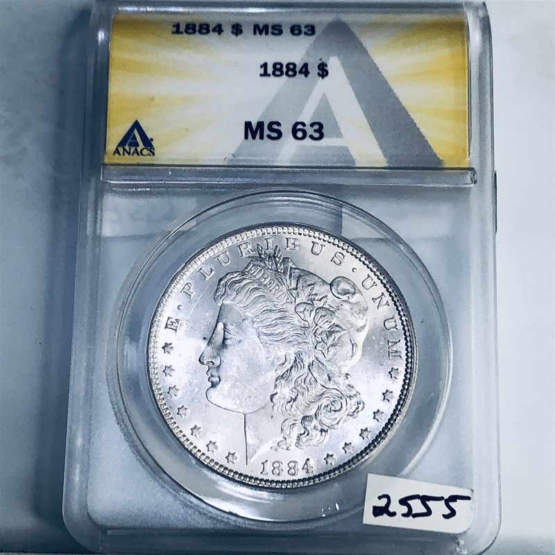 1884 BU GEM MORGAN SILVER DOLLAR UNC MS 63 U.S. MINT RARE COIN 2555