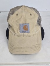 Carhartt Mesh Snapback Hat Khaki Trucker Hat pre owned Cotton Mesh