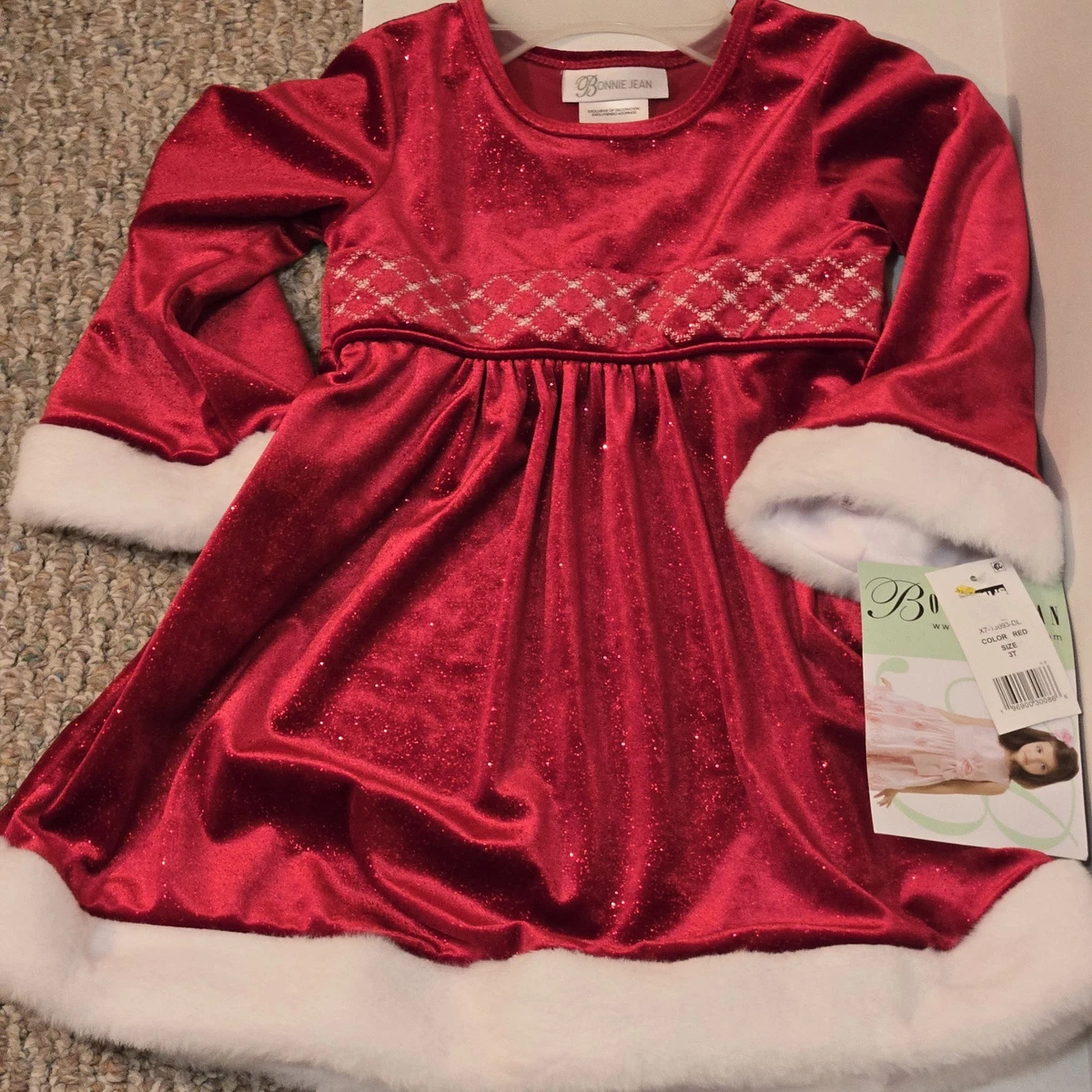 Winter Christmas Velvet Dresses for Girls for sale | eBay