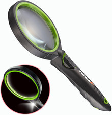 Lighted Magnifying Glass for Kids, 5X Patented Concave-Convex Glass Lens to Redu