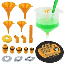 ELEAD 19 PCS No-Spill Coolant Funnel Kit Radiator Funnel burping kit funnels ...