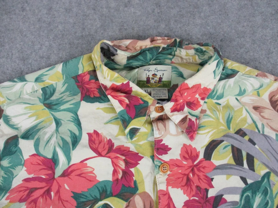 Рубашка мужская Reyn Spooner размер XL гавайская Aloha с цветочным узором на пуговицах лагерная повседневная винтажная - Изображение 2 из 4