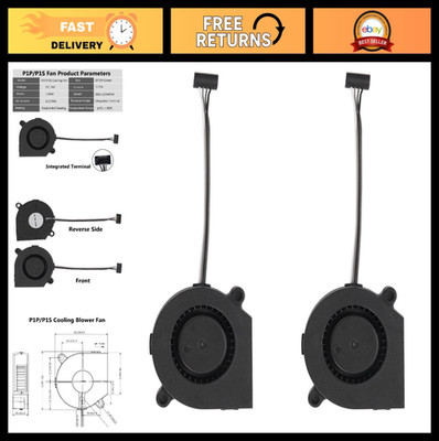 2PCS 5015 DC24V Cooling Fan for 3D Printer Extruder, Dual Ball Bearing, 7800 RPM
