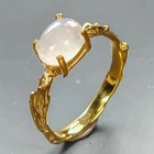 Jewelry gem Natural Moonstone Ring 925 Sterling Silver Size 6 /R461184