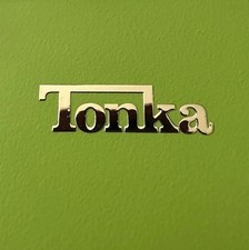 Tonka Logo Metal Sticker, Two Pieces Golden Stickers 1 Inch