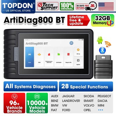 TOPDON AD800BT OBD2 Scanner Wireless All System OBD2 Code Reader 28+ Services