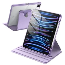  Rotating Case for iPad Pro 12.9-Inch (2022/2021/2020/2018) with Light Purple