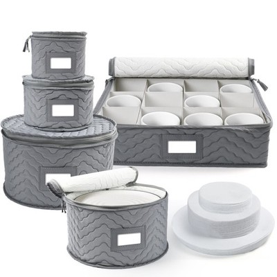 China Storage Containers Quilted 5 Piece Set Chinaware Dinnerware Storage Box
