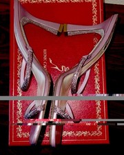 Rene Caovilla Purple Strass Pump Size 40 Authentic