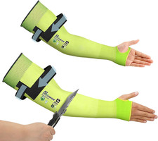 ANSI A6 Cut Resistant Sleeves, 18 Inch Protective Arm Sleeves with Thumb Hole fo