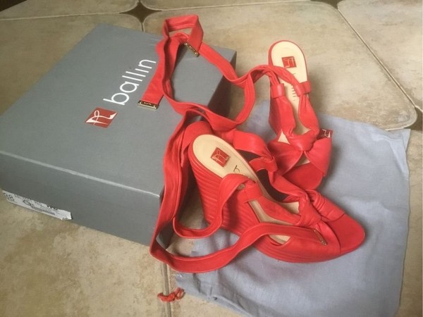 Women Ballin Heels Coral Leather 37