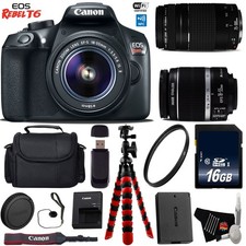 Canon EOS Rebel T6 DSLR Camera with 18-55mm is II Lens  75-300mm III Lens ...