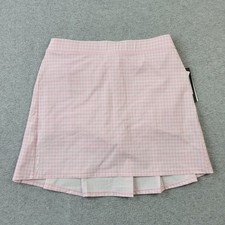 RLX Ralph Lauren Pleated Skirt Girls Large 12-14 Pink Check Lined Golf Skort NWT