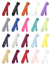 Biagio 100 SILK Narrow NeckTie Skinny Solid Color Men's 2.5" Thin Neck Tie