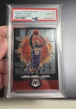 2019 PANINI MOSAIC BASKETBALL CARD #16 LEBRON JAMES PSA 10 JAM MASTERS LA LAKERS