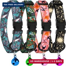 4PCS Breakaway Cat Collars with Bell - Cute Soft Adjustable Safety Kitten Collar