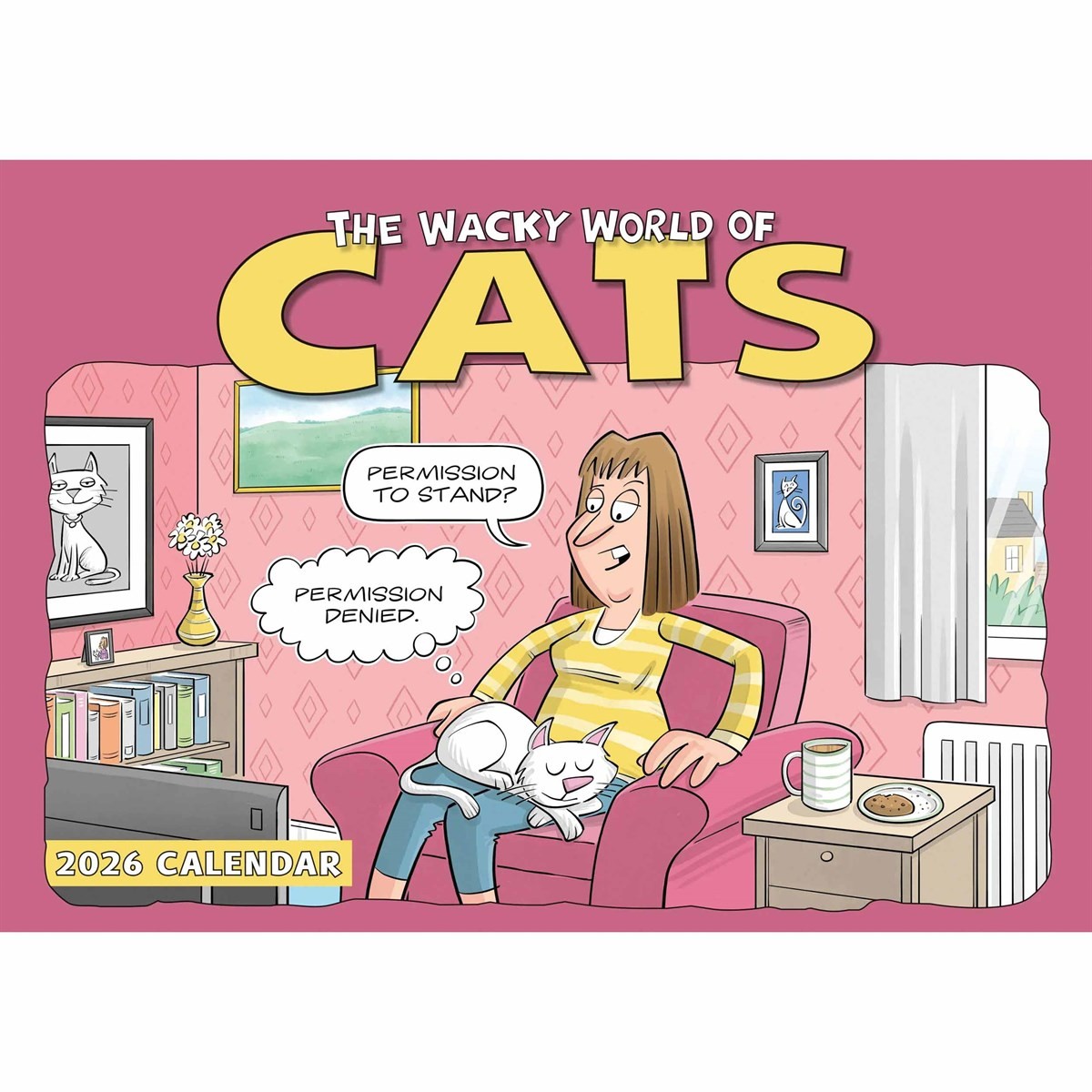 Wacky World of Cats A4 Calendar 2026, Wall Calendars, Month To View, Cats, Gift