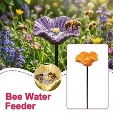 Colourful Resin Bee Watering Station Outdoor Garden Butterfly Water Feeder Bath
