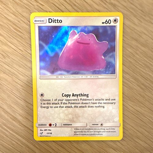 The Pokémon Company Ditto 17/18 Detective Pikachu Holo Rare English 2019 60 HP