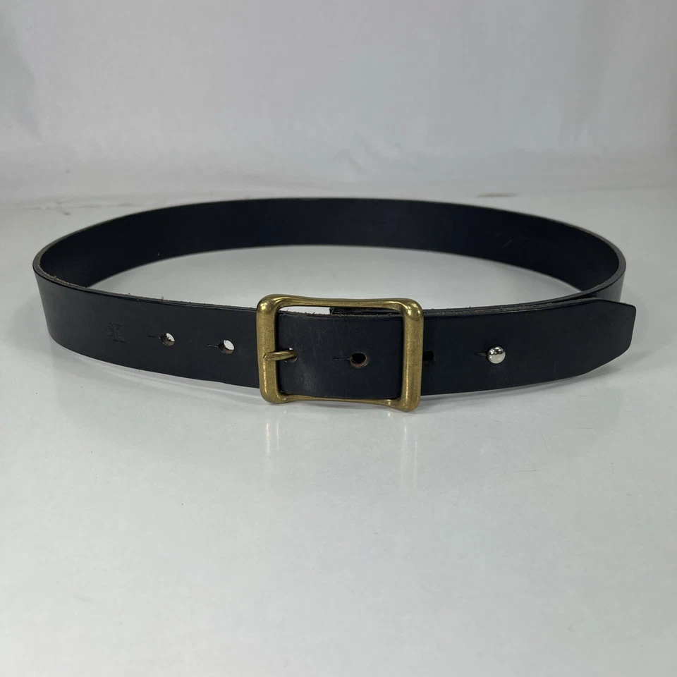 Cinturón ancho de cuero italiano negro Calvin Klein - Hecho en EE. UU. - Mujer Talla 33 Foto 2 de 4