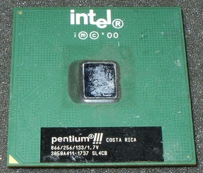INTEL PENTIUM III  866 MHz PROCESSOR, 133 MHz BUS, SL4CB, SOCKET 370