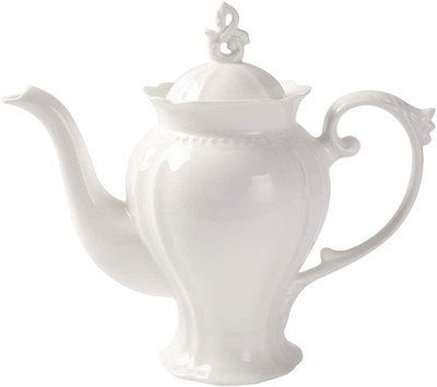 Fine Porcelain Ultra White English Teapot, Coffee Pot, Victoria Style, Light