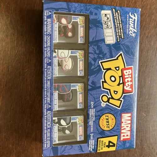 Funko Bitty Pop!: Marvel's  Spider-Man 4-Pack W/B & W Spiderman CHASE