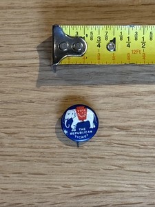 Vote it Straight The Republican Ticket Blue Elephant Political Pinback NICE!