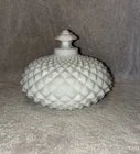 Westmoreland Milk Glass Vintage Lidded Candy Dish Diamond Point Pattern 6.5 In