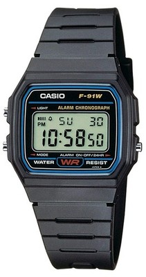 Casio Uhr F-91W Herren Damen Unisex VINTAGE Silikon Schwarz Klassisch Wecker DD