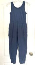 Girl's L 10-12 Navy Blue Sleeveless Jumpsuit by Wonder Nation Scoop Nk Emp Waist