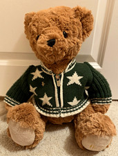 Harrods Limited Edition Teddy Bear 2022 Green Star Jumper