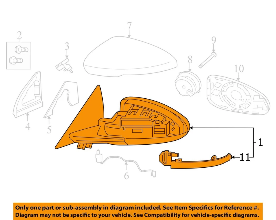 Espejo retrovisor plegable eléctrico Jaguar F-Type OEM 2014-2020 puerta lateral izquierda con atenuación automática Foto 3 de 4