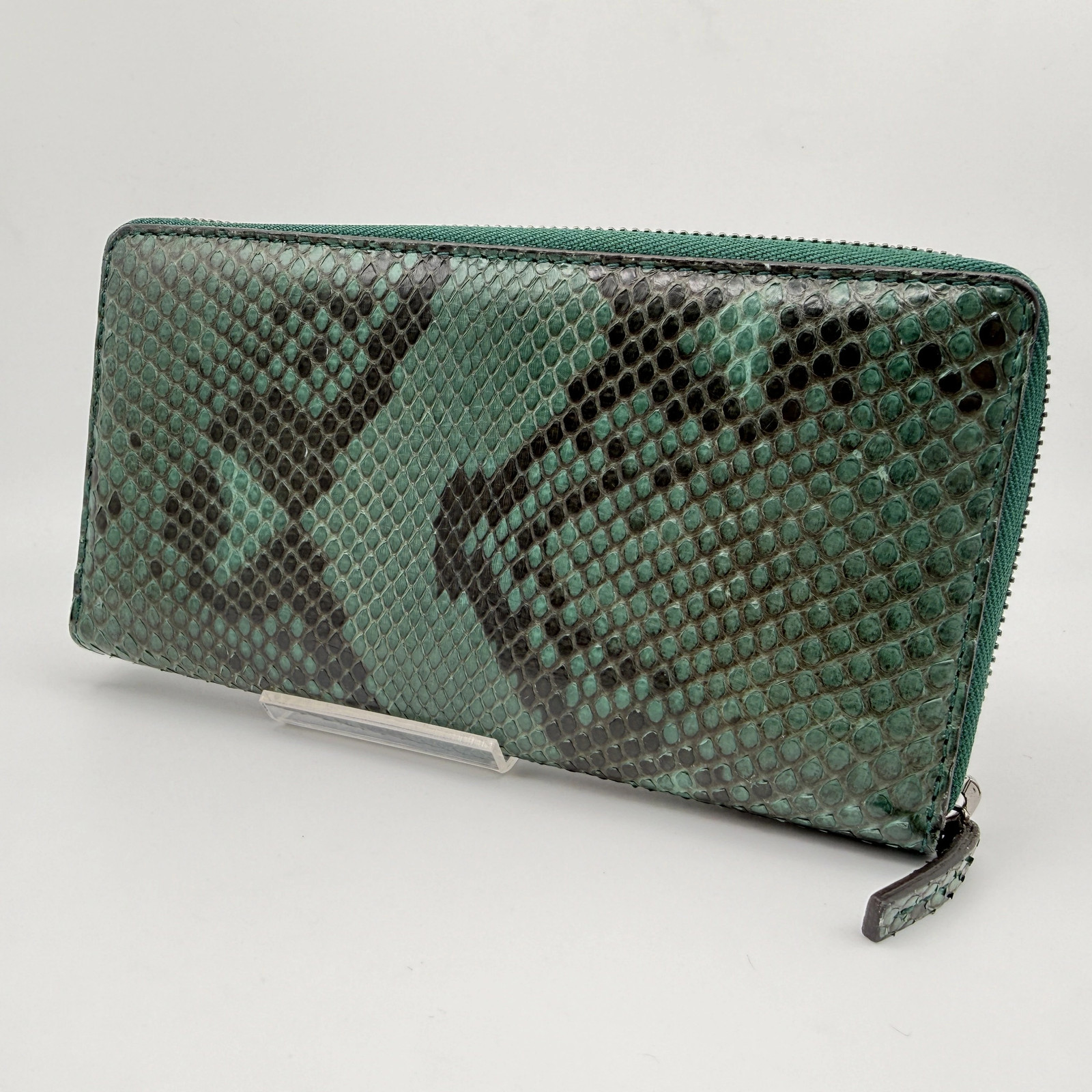 Gucci Python Green Leather Unisex Long Wallet Used - image 1