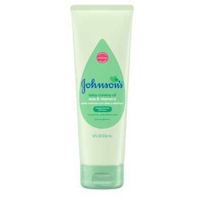 Johnson's Body Lotion Creamy Oil with Aloe VitaminE Moisturizing 8.0oz (12 Pack)
