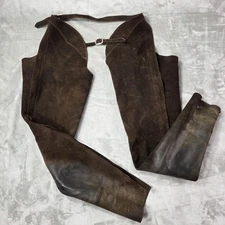 Barnstable Riding Chaps Women's L Brown Suede Leather Zip Equestrian Made USA