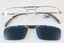 GREAT VINTAGE NEW NOS FLIP MAGNETICS FM009M EYEGLASSES WITH SUNCLIP