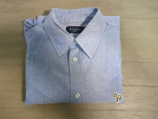 PS Paul Smith Mens Small Long Sleeve Zebra Shirt in Light Blue