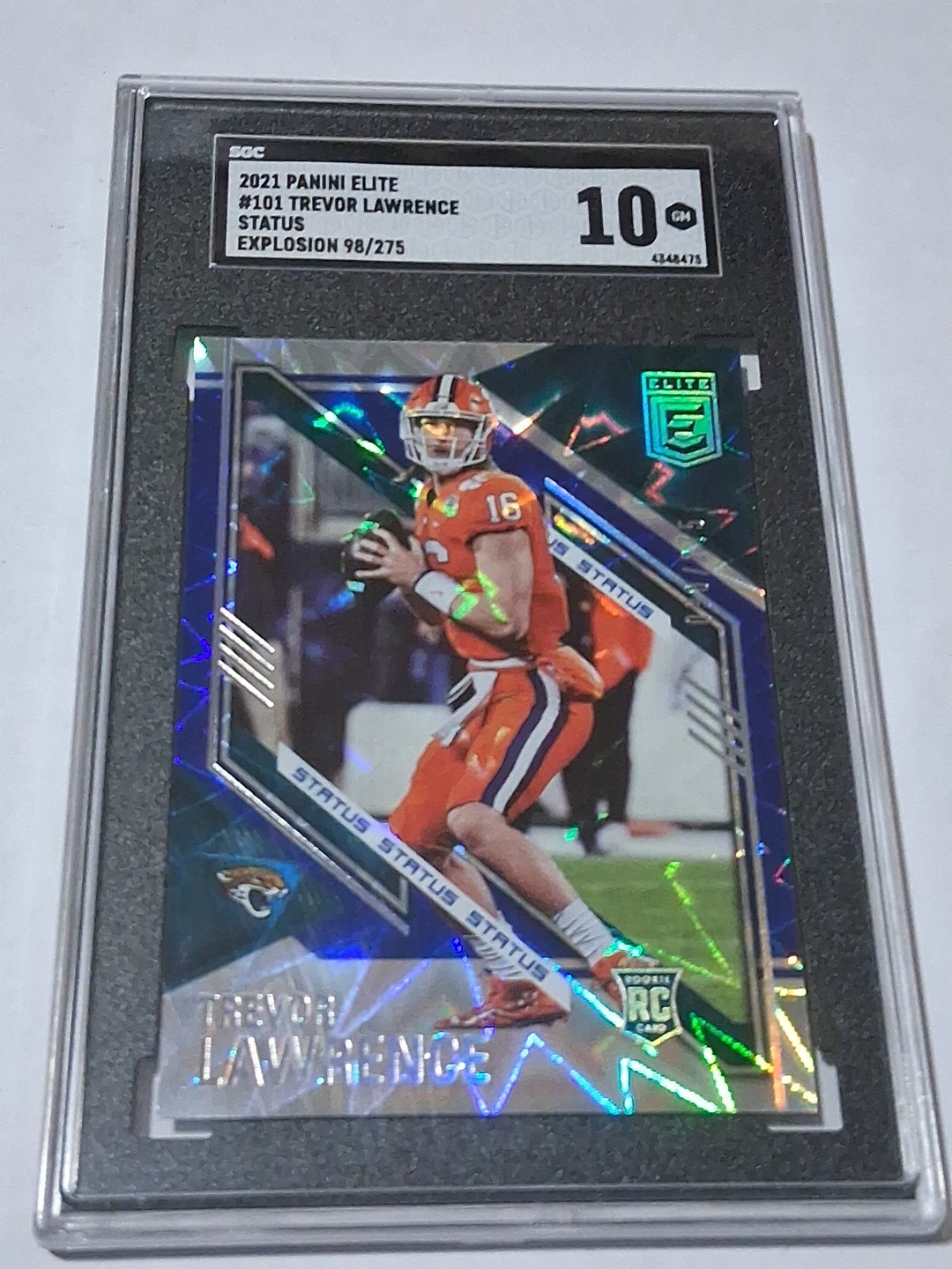 2021 Panini Elite Trevor Lawrence Status Explosion Rc #101 /275 Sgc10