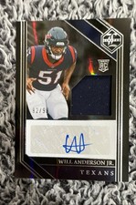 2023 Limited - Rookie Patch Autographs Will Anderson /99 Bonus Die Cut Select RC