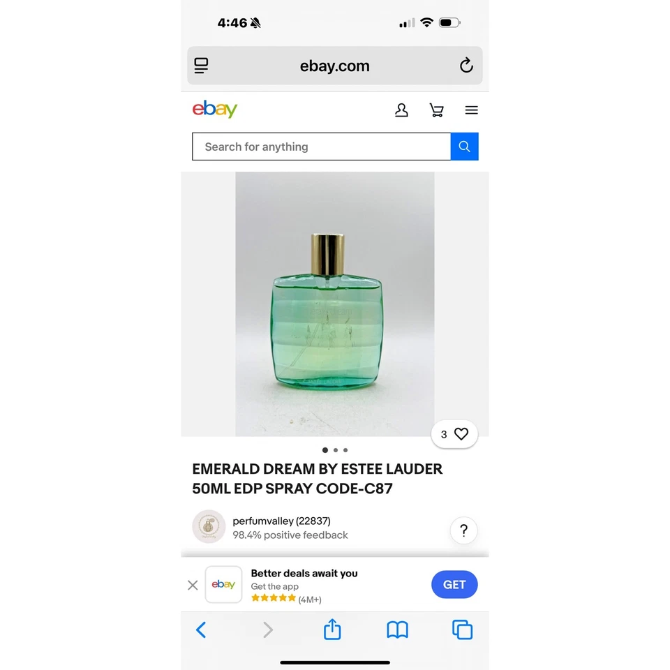 雅诗兰黛翡翠梦香水 1.7 液体 Ounce 无盒 — 第 4/4 张图片