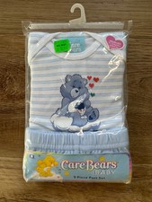 New - Vintage Care Bears Gerber Baby Grumpy Bear Pajama Set Y2K 2002 - Newborn