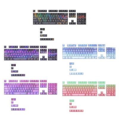 115Key Clear PC Keycap Set For Mechanical Keyboard Color Backlit Support Keycaps