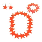 Neon Star Plastic Jewellery Set- Matching Necklace, Bracelet and Earring