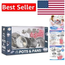 Creative 9-Piece Kids Stainless Steel Cooking Set - Safe Realistic Play