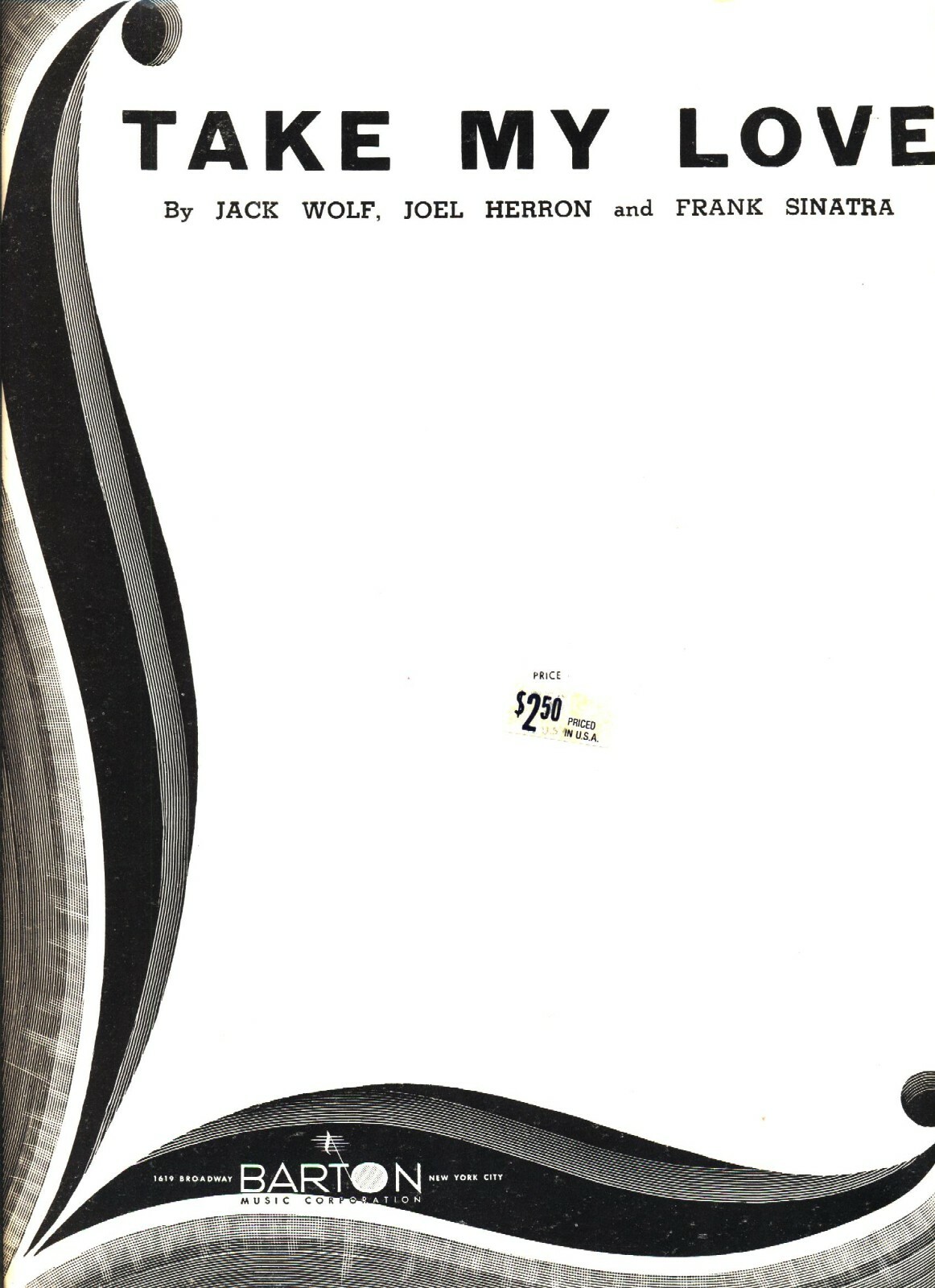 Frank Sinatra Take My Love Sheet Music Piano Vocal Guitar Chords Rare Brand New Ebay