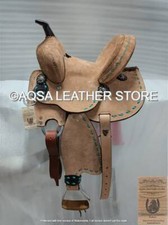 Western Leather Saddle Barrel Rough Out With Free Matching Set Horse