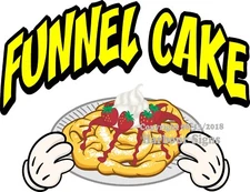 Funnel Cake DECAL (Choose Your Size and Color)  Concession Food Truck Sticker M
